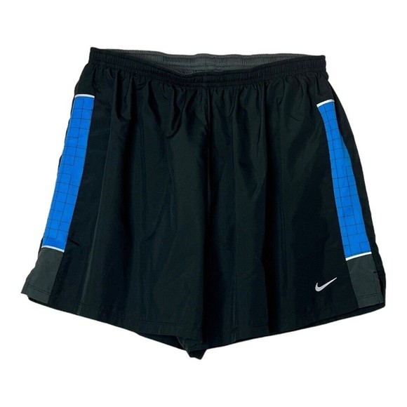 Nike Shorts Boys XXL Black‎ Blue Colorblock Dri Fit Running Train Casual Workout - Picture 1 of 5